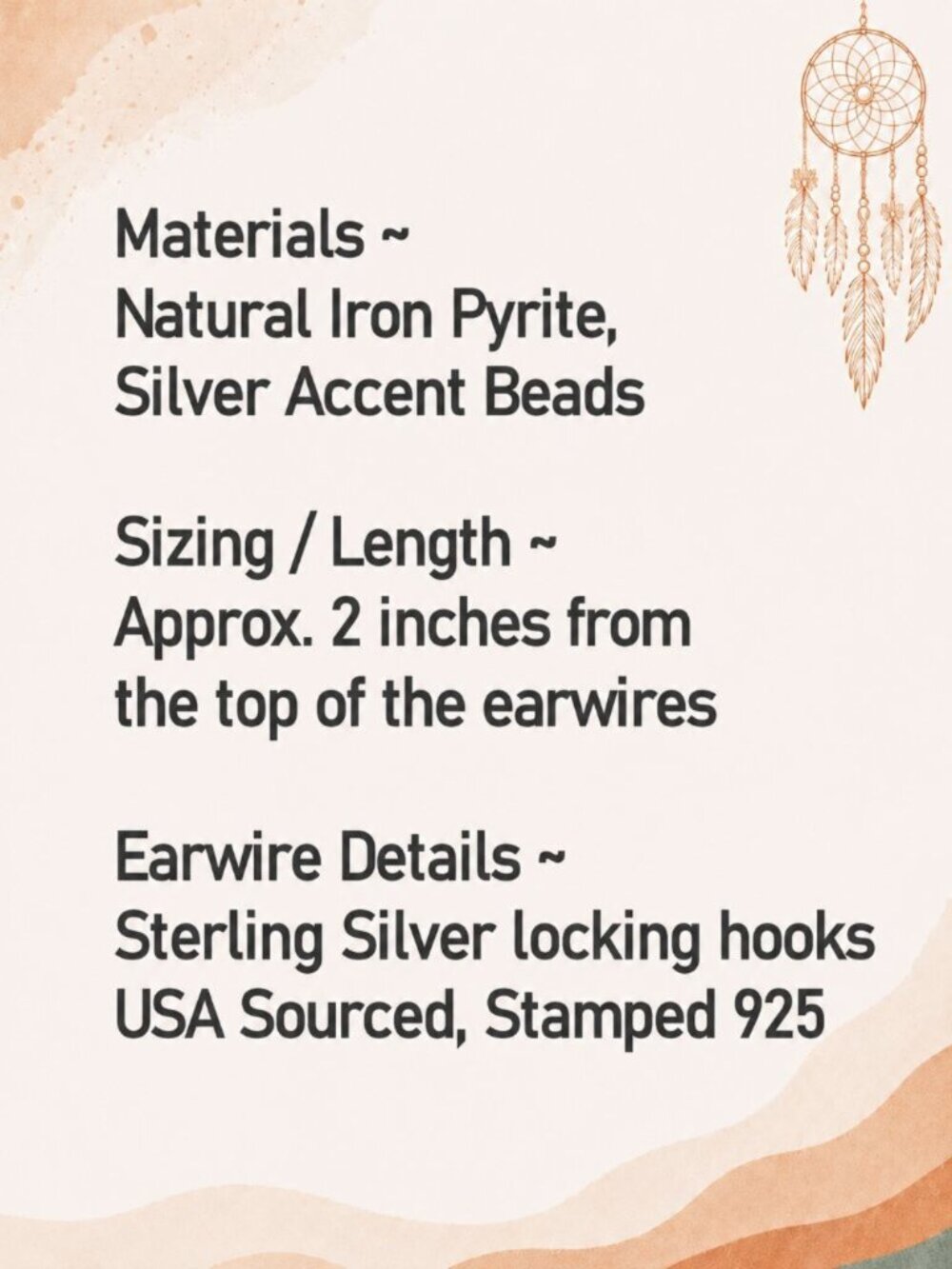 Pyrite Teardrop Earrings 925 Sterling Silver Genuine Gemstone Jewelry - Picture 2 of 10